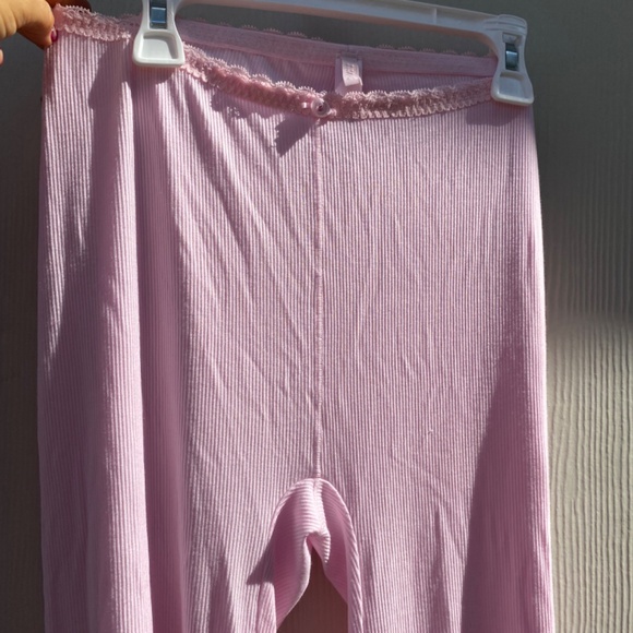 Skims lounge pant lace trim pink ribbed size small - Picture 12 of 12
